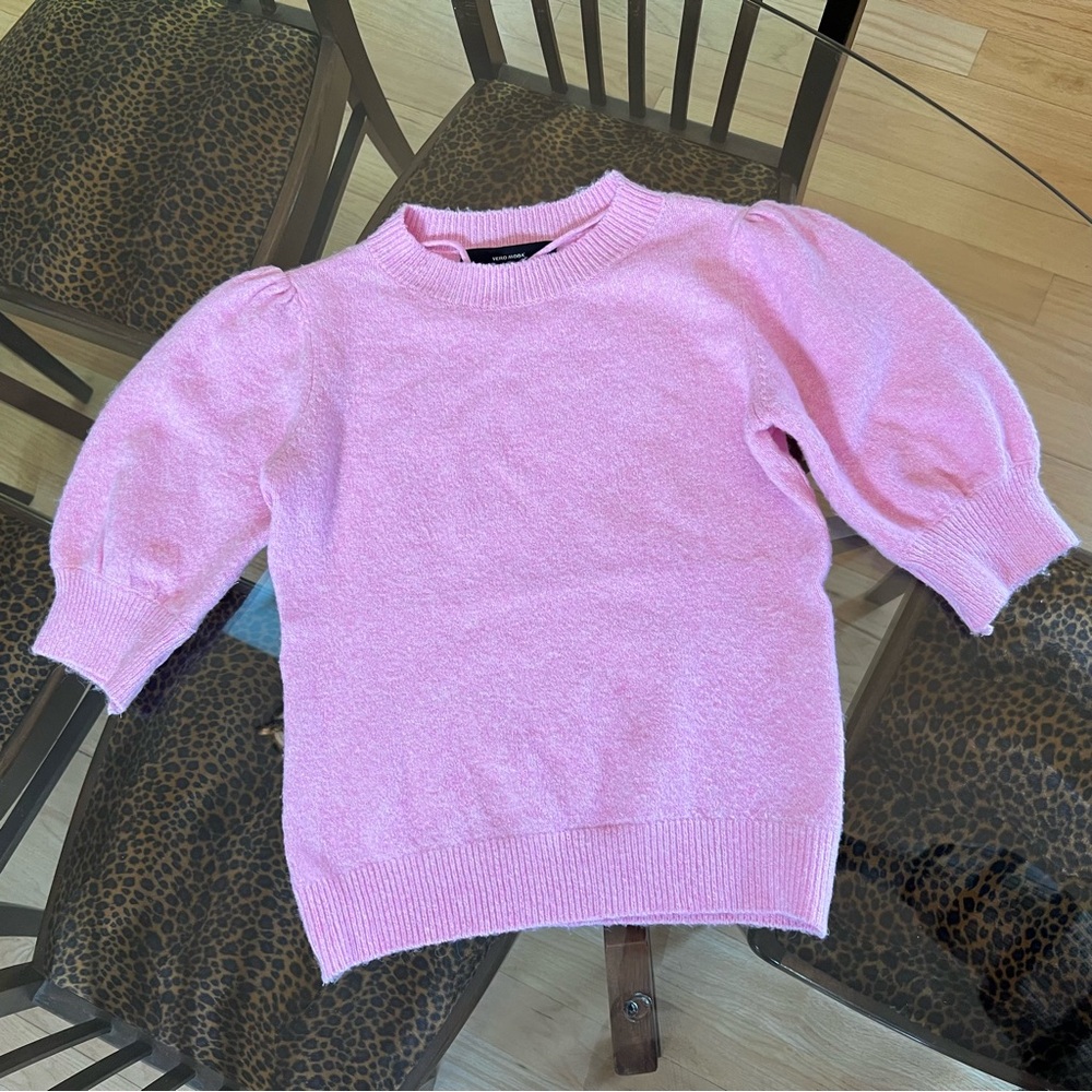 Vero Moda Pink Blouse with Puff Sleeves